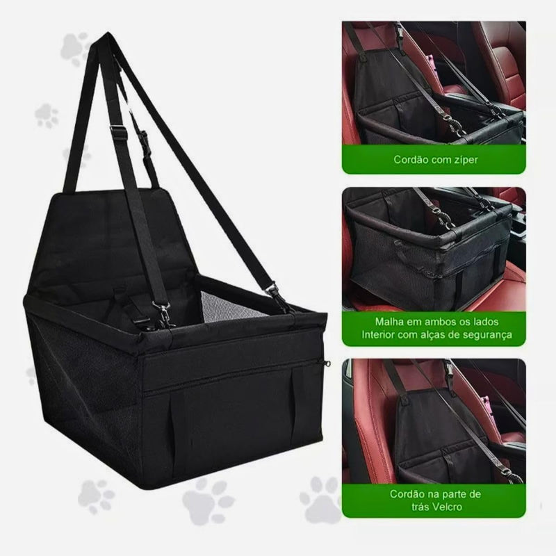 Asiento de Auto para Mascotas Pequeñas – Seguro, Cómodo y Portátil
